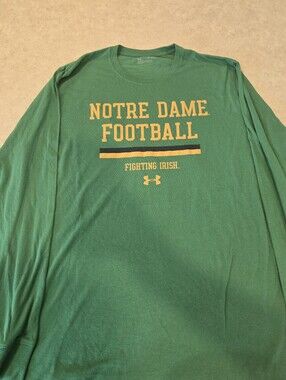 Notre Dame Fighting Irish Football - Under Armour Green Long Sleeve Tee XXL